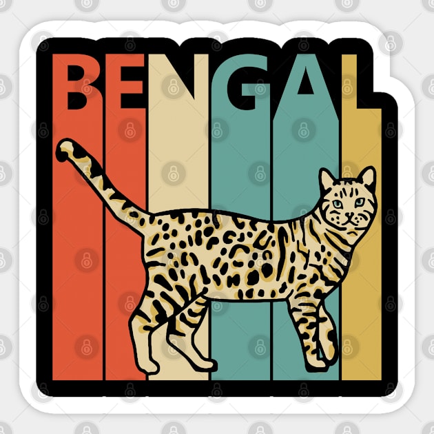 Vintage Bengal Cat Owner Gift Sticker by GWENT